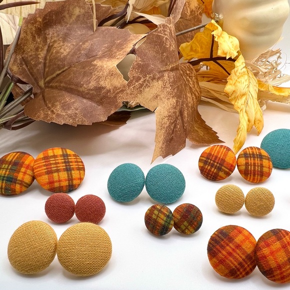 Fall Button Earrings (3 for $10) or (1 for $7) - Picture 4 of 9